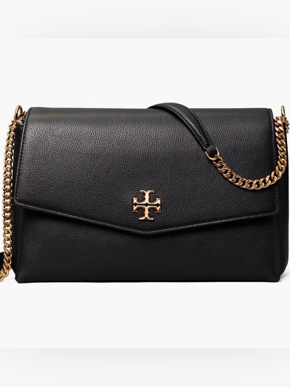 Tory Burch Kira Pebble Leather Convertible Shoulder Bag Black